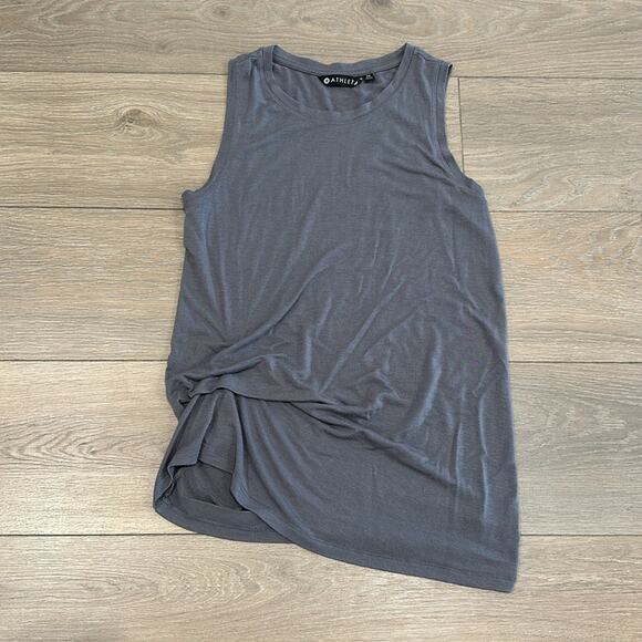 ATHLETA‎ Slate Gray Threadlight Twist Side Active Workout Yoga Tank Top Size XS - Picture 2 of 10